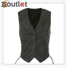 Load image into Gallery viewer, MEN’S MOTORCYCLE BIKER RED VEST GENUINE COWHIDE LEATHER BLACK