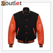 Load image into Gallery viewer, Letterman Varsity Jacket With Genuine Leather