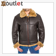Load image into Gallery viewer, Men B3 Bomber Raf Leather Shearling Jacket
