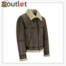 Load image into Gallery viewer, Men B3 Brown Air Force Leather Shearling Jacket