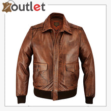 Load image into Gallery viewer, Mens A2 Real Goatskin Leather Pilot Flying Jacket Leather Outlet