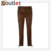 Load image into Gallery viewer, Men Cowboy Lace Up Leather Pants