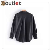 Load image into Gallery viewer, Men's Genuine Lambskin Leather Shirt, Unisex Shirt, Leather