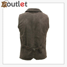 Load image into Gallery viewer, Men's Smooth Goat Suede Classic Smart Brown Leather Waistcoat Vest - Leather Outlet
