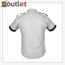 Load image into Gallery viewer, Men's Genuine Leather White Shirt Police Style