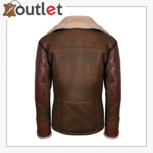 Load image into Gallery viewer, Mens Brown Crossover B3 Sheepskin Aviator Flying Leather Biker Jacket - Leather Outlet