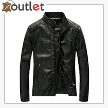 Load image into Gallery viewer, Mens Casual Zip Up Slim Bomber Faux Leather Jacket