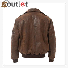 Load image into Gallery viewer, Mens Leather Flight Bomber Jacket