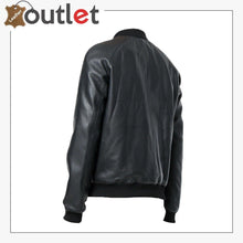 Load image into Gallery viewer, Mens Studded Bomber Biker Motorcycle Retro Cafe Racer Black Leather Jacket