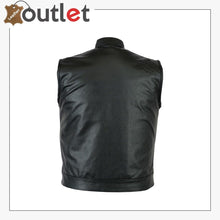 Load image into Gallery viewer, Mens Black Real Leather Vest