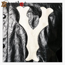 Load image into Gallery viewer, Womens Leather bomber jacket with NY Printed - Leather Outlet