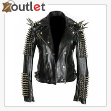 Load image into Gallery viewer, New Handmade Mens Black Fashion Studded Punk Style Leather Jacket
