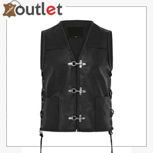 Load image into Gallery viewer, New Mens Leather Waistcoat Biker Vest - Leather Outlet