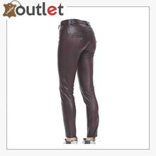 Load image into Gallery viewer, Burgundy Womens Phoenix Leather Pants
