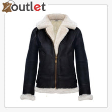 Load image into Gallery viewer, RAF Aviator Pilot Womens Hooded Sheepskin Jacket B3 Flying Leather Jacket - Leather Outlet