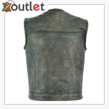 Load image into Gallery viewer, Real Motorbiker Leather Vest For Men