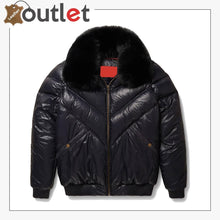 Laden Sie das Bild in den Galerie-Viewer, Real Quality V-Bomber Nylon Black Black Fox Fur