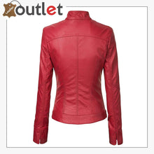 Load image into Gallery viewer, Red High Light Leather Fashion Jacket