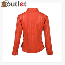 Load image into Gallery viewer, Red High Quality Womens Leather Shirt