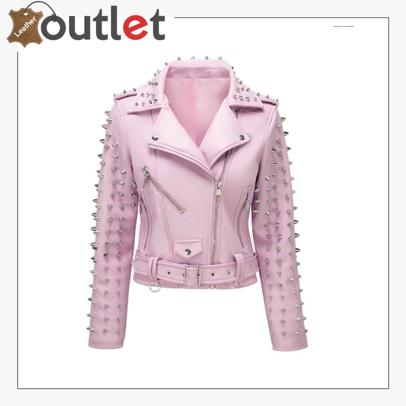 Pink Leather Biker jacket LOUIS VUITTON ❤ liked on Polyvore featuring  outerwear, jackets, leather m…