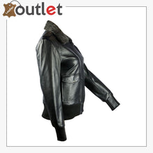 Load image into Gallery viewer, Sundance Shearling Black Bomber Womens Leather Jacket - Leather Outlet