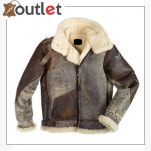 Load image into Gallery viewer, Vintage Military Style B-3 Bomber Leather Jacket - Leather Outlet
