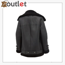 Load image into Gallery viewer, Women Pitch Black B3 Shearling Leather Jacket