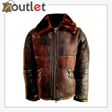 Load image into Gallery viewer, WW2 B3 Sheepskin Shearling Flying Pilot Leather Bomber Jacket - Leather Outlet