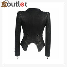 Load image into Gallery viewer, Winter Motorcycle Pure leather Jacket Women - Leather Outlet
