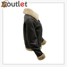 Load image into Gallery viewer, Women's Brown B3 WW2 Ginger Real Thick Sheepskin Leather Flying Jacket - Leather Outlet