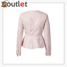 Load image into Gallery viewer, Women's Ladies Peplum Hem Faux Leather Jacket - Leather Outlet