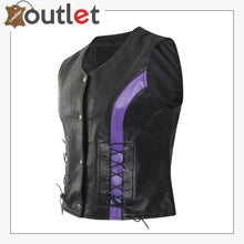 Load image into Gallery viewer, Womens Lambskin Handmade Classical Real Leather Biker Vest