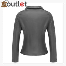 Load image into Gallery viewer, Womens Studded Leather Moto Biker Jacket