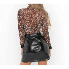 Load image into Gallery viewer, Autumn Vintage Women Streetwear Black Leather Skirt Leather Outlet