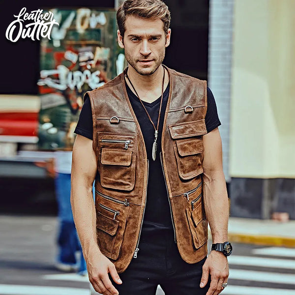 what pairs with a mens leather vest