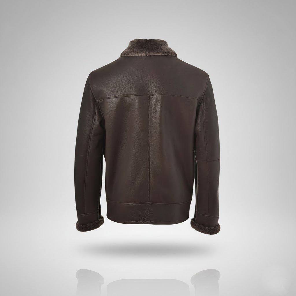 Herren Leder Trenchcoat – Mittellange Winterjacke