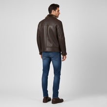Load image into Gallery viewer, Men’s Leather Trench Coat – Mid-Length Winter Jacket
