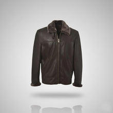 Load image into Gallery viewer, Men’s Leather Trench Coat – Mid-Length Winter Jacket
