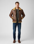Arctic Expedition Leather Bomber Jacket – Shearling Pilot Coat