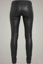 Damen Schwarze Echtleder Motorradhose – Slim Fit Biker Stil