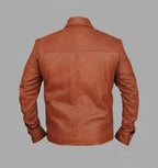 Classic Slim Fit Leather Trucker Jacket for Men