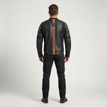 Laden Sie das Bild in den Galerie-Viewer, Brawler Leder Motorradjacke für Herren – Harley-Stil schwarze Bikerjacke
