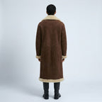 Kolby Brown Suede Shearling Long Coat – Premium Winter Overcoat