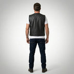 Urban Rider Perforated Leather Motorcycle Vest – Breathable Street Moto