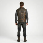 Distressed Leder Biker Weste für Herren – Klassischer Harley-Stil