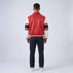 All Star Varsity Leather Bomber Jacket – Salvage Red Edition