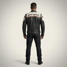 Load image into Gallery viewer, Men’s Classic Leather Biker Jacket – Harley Style Rider Edition
