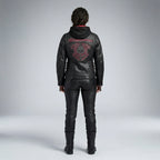 Women’s Scroll Skull Leather Motorcycle Jacket – Harley Style Edition