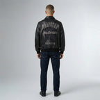 Men’s Street Collaboration Leather Bomber Jacket – Avirex Trap Style Edition