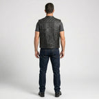 Men’s Black Embroidered Leather Vest – Pelle Pelle Urban Edition